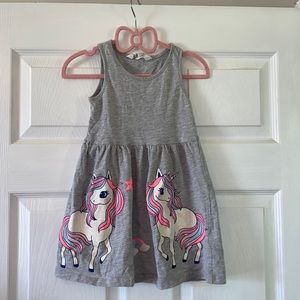 H&M Unicorn Patterned Jersey Dress